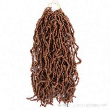 MYZYR 18inch Boho Messy Goddess Faux Locs Crochet Braids Hair Bohemian With Curls End Synthetic Ombre Braiding Hair Extension